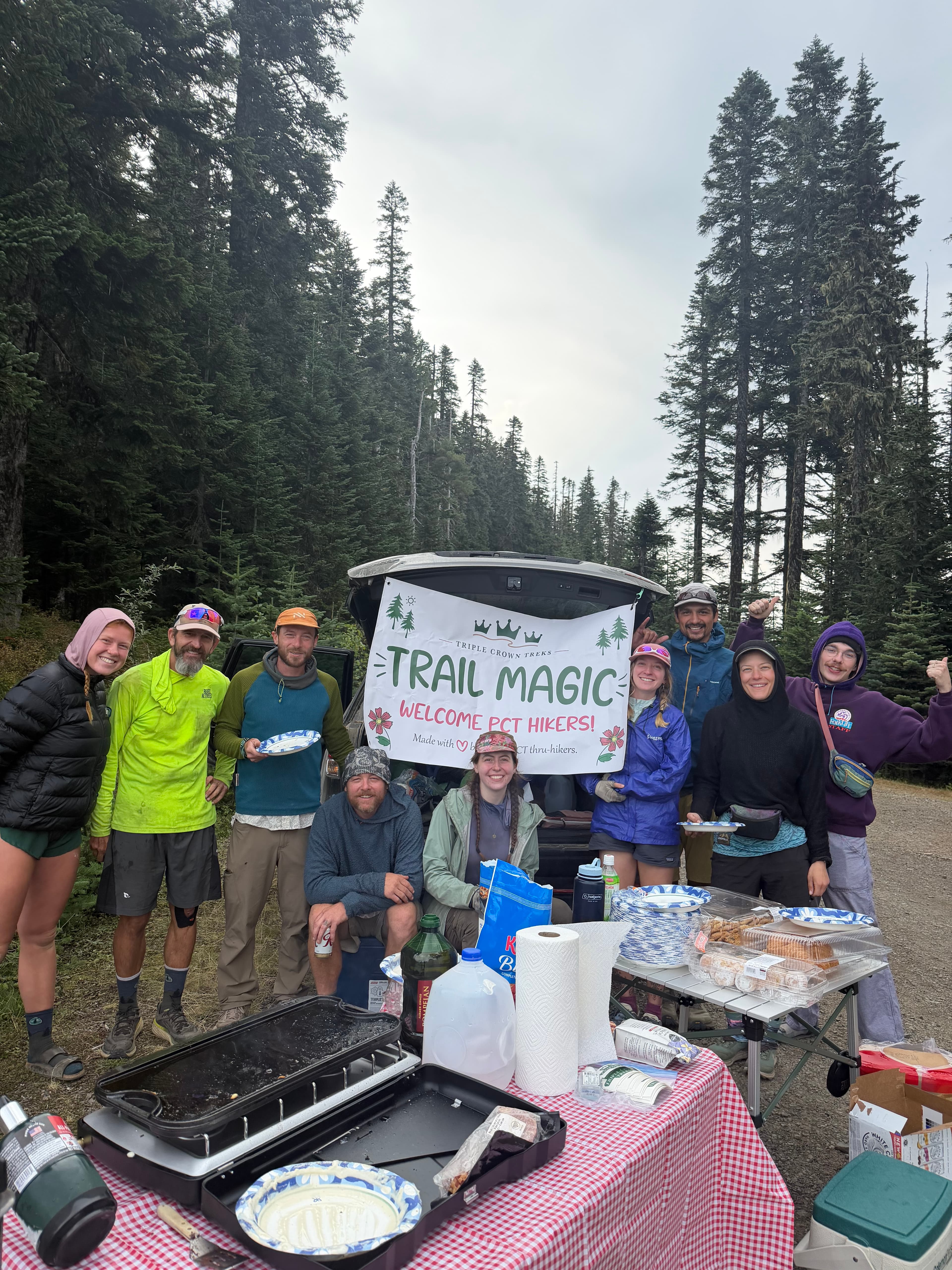 A photo from the annual TCT Guides Trail Magic weekend on the Pacific Crest Trail
